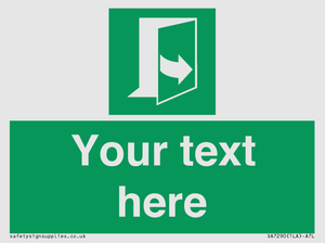 Custom sign safe condition door opens pulling left hand side